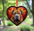 Shar Pei Stained Glass Effect Heart Suncatcher